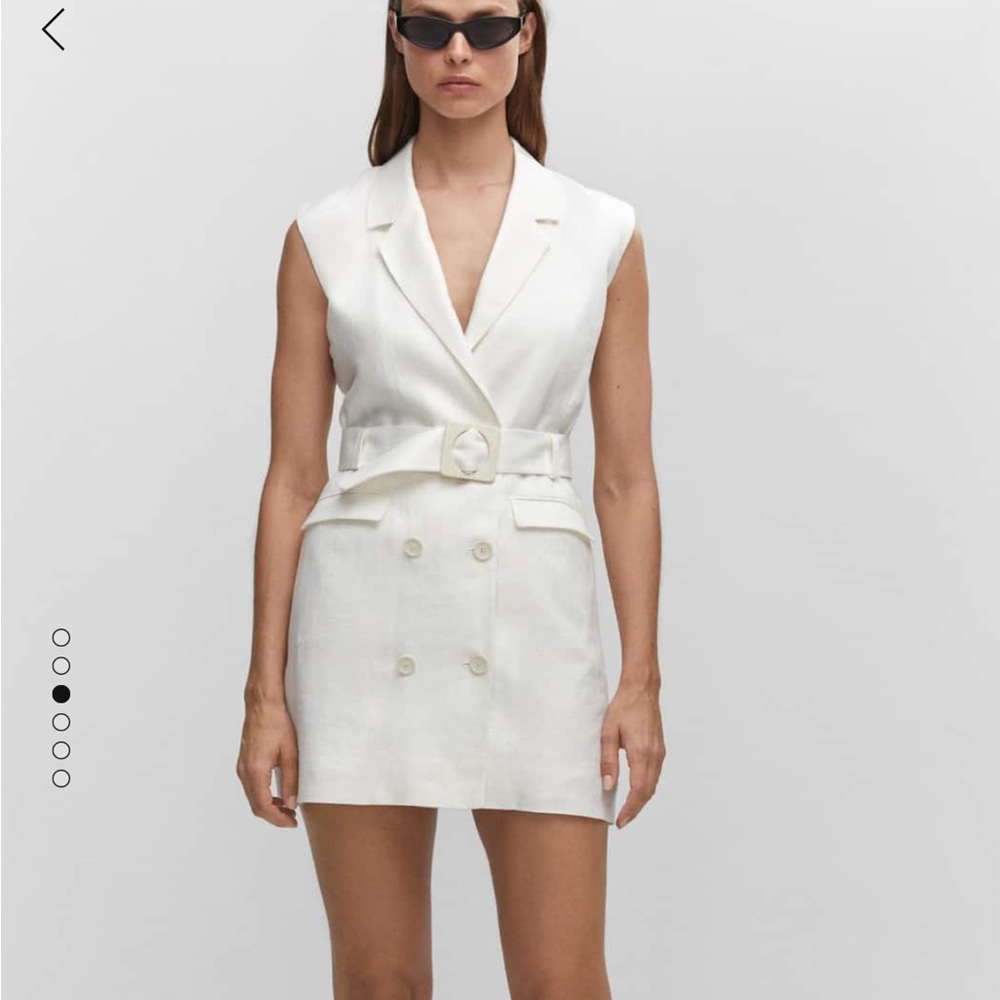 MANGO 100% linen shirty dress